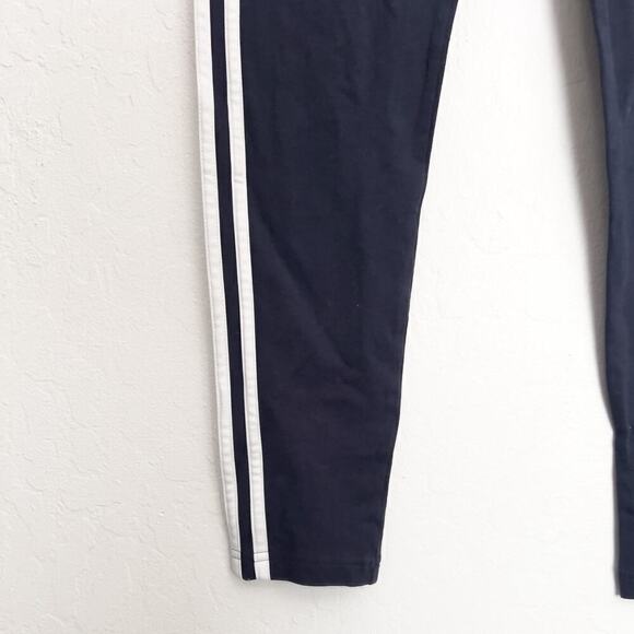 Adidas Leggings Three 3 Stripe Small Womens Navy Blue Cotton Spandex - Picture 4 of 8